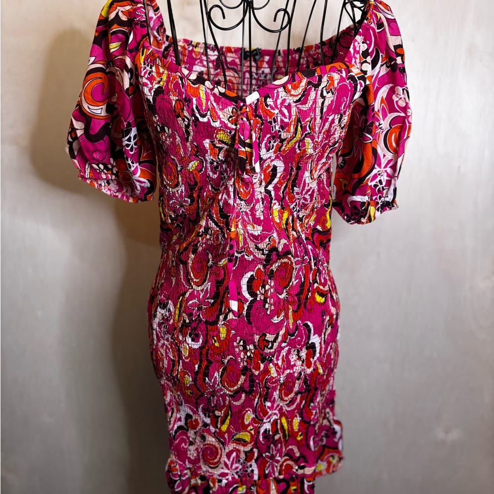 Vibrant Pink Patterned Dress